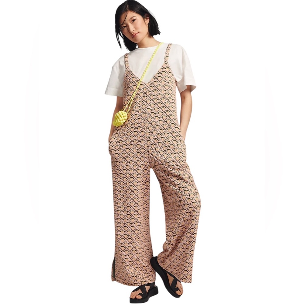Anthropologie dRA Blush Diamond Waistless Jumpsuit Sz S Pink
